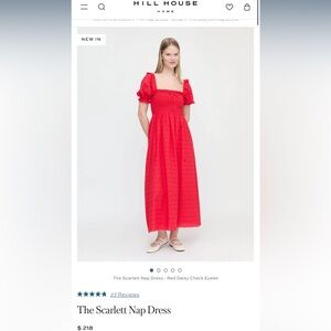 The Scarlett Nap Dress - Red Daisy Check Eyelet
